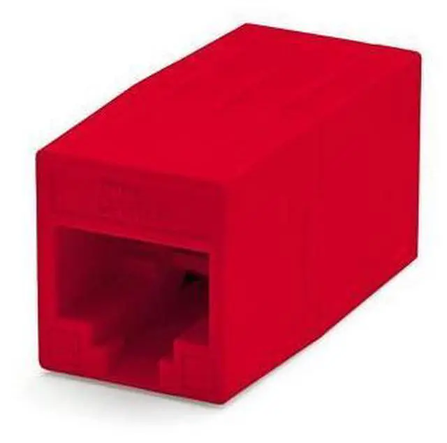 Main image of trueCABLE Cat6A Inline Coupler, Unshielded (UTP), PoE++ (4PPoE), UL Listed, ETL Verified, ANSI/TIA 568-2.D Cat 6A Performance Compliant, Female to Female RJ45 Couplers, Red, 12 Pack