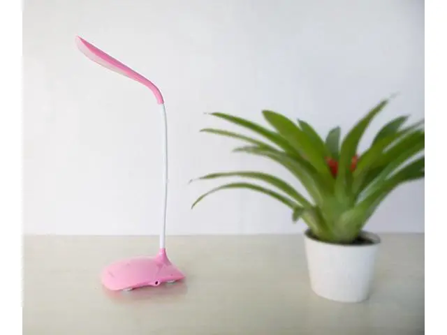 Alt view image 2 of 5 - Greaty Portable Touch Control LED Desk Lamp Eye Care Rechargeable Dimmable Reading Light with Gooseneck and USB Charging Port, 3 Levels of Adjustable Brightness (White) (Pink)
