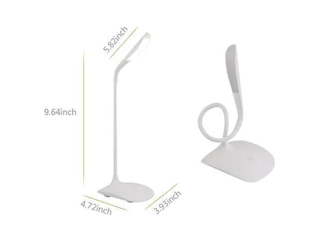 Alt view image 5 of 5 - Greaty Portable Touch Control LED Desk Lamp Eye Care Rechargeable Dimmable Reading Light with Gooseneck and USB Charging Port, 3 Levels of Adjustable Brightness (White) (Pink)