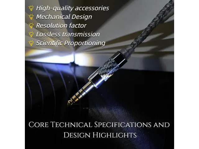 Alt view image 3 of 5 - ivipQ 24-core IEM Cable Upgrade Cable MMCX/QDC/0.78 2pin to 4.4mm/3.5mm (Gray, 4.4mm-2PIN)