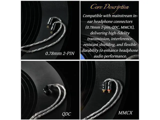 Alt view image 2 of 5 - ivipQ 24-core IEM Cable Upgrade Cable MMCX/QDC/0.78 2pin to 4.4mm/3.5mm (Gray, 4.4mm-2PIN)