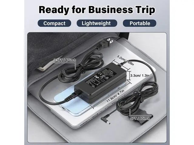 Alt view image 5 of 5 - 19V 65W Laptop Charger Compatible with LG Gram Notebook Laptop, Power Cord AC Adapter for LG Gram 13Z950 13Z970 14Z950 14Z970 15Z960 15Z970 17Z990 17z90n Laptop 13.3" 14" 15" 17", Fit for 48W 45W 40W