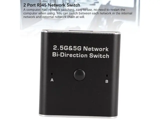 Alt view image 3 of 5 - 2 Port 2.5G Switch, 2 Port RJ45 Network Switch, 2.5G 5G Network Bidirection Switch 2 in 1 Out Or 1 in 2 Out Two Way 2 Port RJ45 Internal External Networking Switcher Adapter