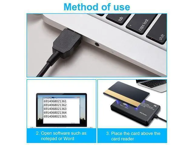 Alt view image 4 of 5 - RFID Card Reader 13.56Mhz Reader Support ISO14443-A/B Protocol, IC Card Protocol Contactless Card IC Reader USB Port Compatible with Windows XP/7/8/10/11 (USB Port)