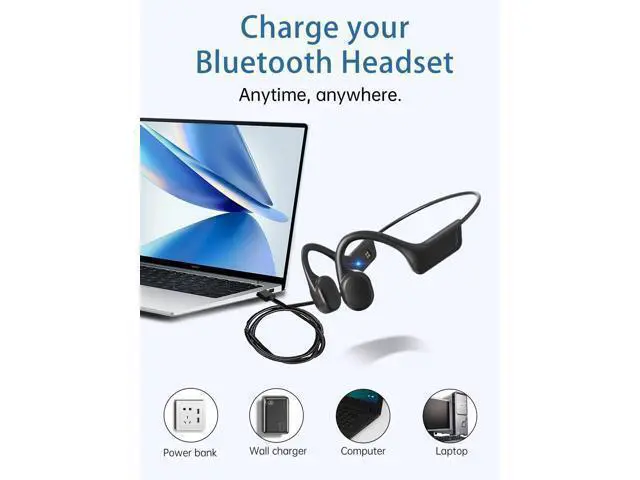 Alt view image 2 of 5 - WUNIAK Charging Cable for SilisoundTek Bone Conduction Swimming Headphones S800, Magnetic USB Charging Cable USB Flexible Accessories for SilisoundTek S800 (2 Pack)