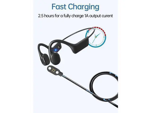 Alt view image 3 of 5 - WUNIAK Charging Cable for SilisoundTek Bone Conduction Swimming Headphones S800, Magnetic USB Charging Cable USB Flexible Accessories for SilisoundTek S800 (2 Pack)