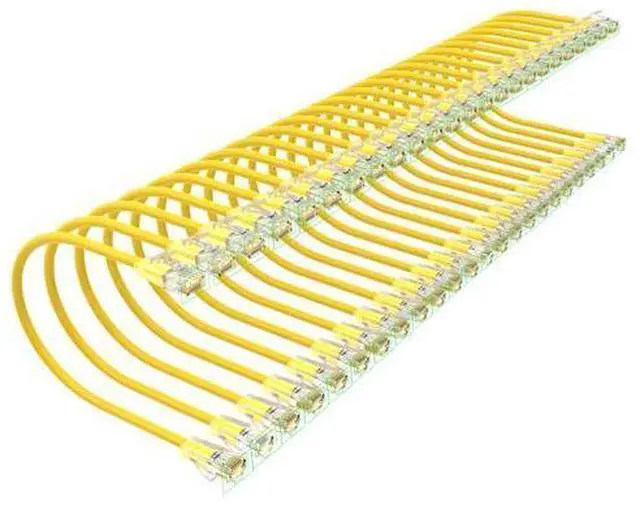 Main image of Xcftaud Cat 6 Patch Cables 3 feet (24Pack), Slim Cat6a Ethernet Patch Cable 10Gbps 550Mhz, UTP Pure Copper Patch Cables Cat6, Flexible Thin Cat6a Patch Cable for Network Devices Setup, Yellow