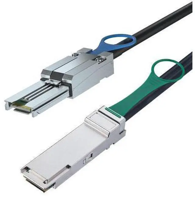 Main image of ipolex QSFP(SFF-8436) to MiniSAS SFF-8088 DDR Hybrid SAS Cable for Netapp, Passive, Up to 10 Gbps, 100-Ohm, 2-m(6.5ft)