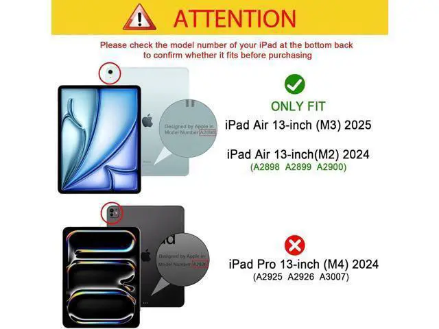 Alt view image 2 of 5 - KEFBWAO Case for iPad Air 13 Inch Case 2025 M3/2024 M2, Auto Wake/Sleep Supports Pencil Pro and Pencil(USB-C) Flip Wallet Cover, Diamond Butterfly
