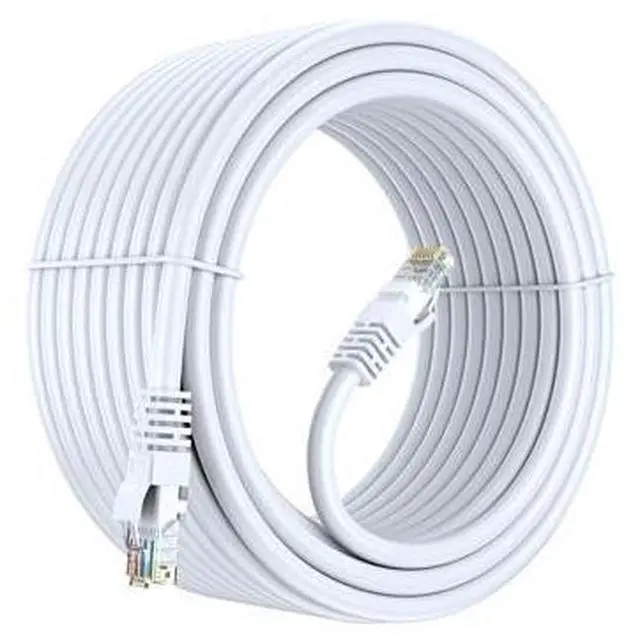 Main image of Maximm Cat6 Ethernet Cable - 50 Ft, 100% Pure Copper, LAN, Internet, Patch and Network Cable - UTP (White) 50 Feet