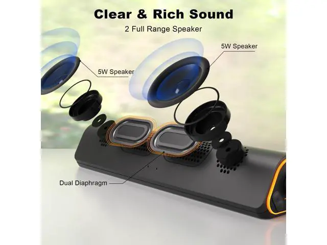 Alt view image 2 of 5 - SOULION R50 Bluetooth Computer Speakers, 3.5mm PC Sound Bar for Desktop Monitor, Wired USB Powered & Colorful LED Lights with Switch Button, Surround Sound Soundbar PC Spearkers for Computer