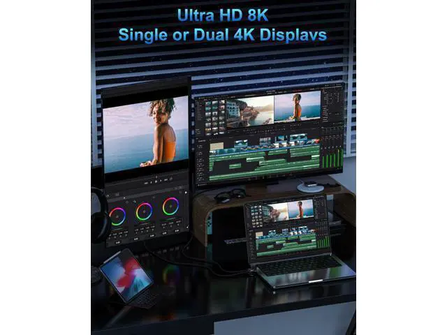 Alt view image 5 of 5 - Zelcaum USB C Thunderbolt 5 Cable, 120Gbps Bandwidth, 80Gbps Date, 16K 8K 4K Video Sync Display, 240W Fast Charging, Fully Compatible with Thunderbolt 4/3, Type USB-C, USB4 / Gen4 Devices, 1.5FT