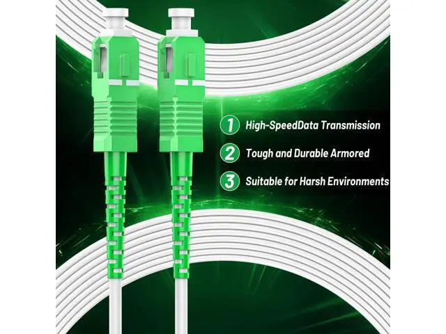 Alt view image 3 of 5 - SpeedyCables- Armored SC/APC to SC/APC Fiber Optic Internet Cable 2M-6Pack, Single Mode Patch Cord SIMPLEX 9/125m OS2, LSZH White - 2M/7ft 6Pack