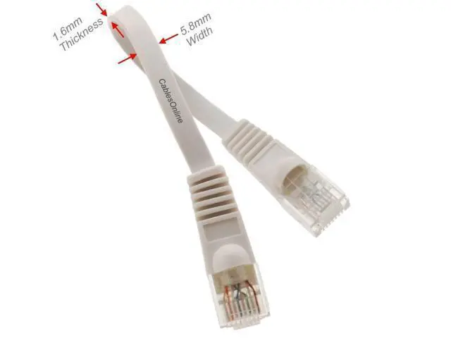 Alt view image 2 of 3 - CablesOnline, 10-Pack White 6-inch CAT6 Network UTP Ethernet RJ45 Flat-Design Patch Cable, U6-000FW-10