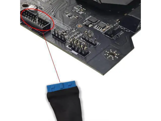 Alt view image 5 of 5 - GINTOOYUN USB 3.0 Header Extension Cable 1Ft 19/20 Pin 1 to 2 Y Splitter Internal Extension Adapter DIY(30cm 11.8 inch)