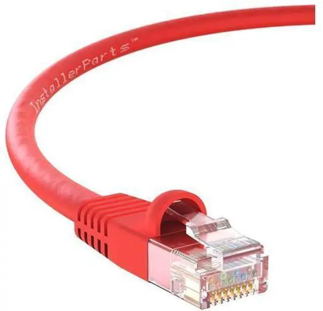 Main image of InstallerParts Ethernet Cable CAT5E Cable UTP Booted 75 FT - Red - Professional Series - 1Gigabit/Sec Network/Internet Cable, 350MHZ