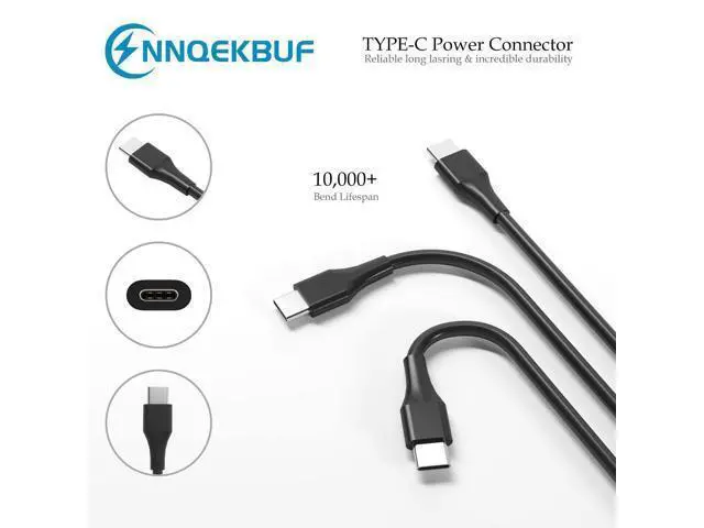 Alt view image 2 of 5 - NNQEKBUF Laptop Charger 65W USB C Power Adapter Compatible with Dell Chromebook 3100 3300 3380 3400 3500 5190 5300 5400 7200 Latitude 5420 5520 5320 7410 7310 2-in-1 P28T P29T P30T Laptop Type C