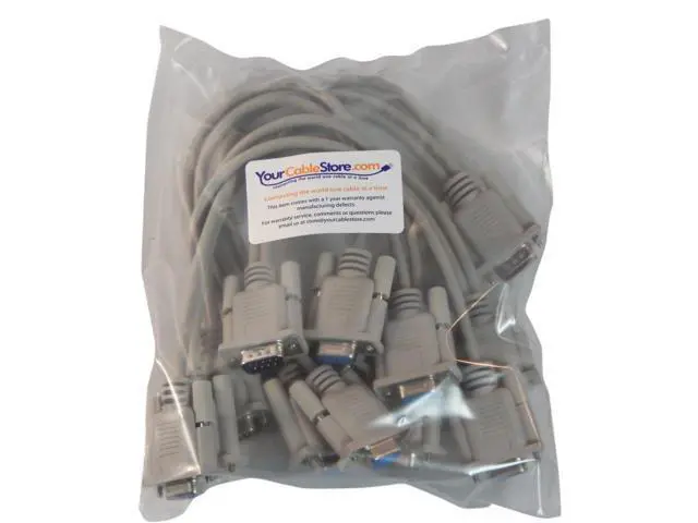 Alt view image 2 of 2 - Your Cable Store 1 Foot DB9 9 Pin Serial Port Y Cable 1 Male / 2 Female RS232 5 Pack