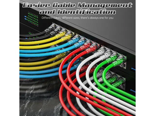 Alt view image 3 of 4 - 2 Feet Cat6 Patch Cables(24 Pack), Solid Pure Copper Patch Cord, Cat 6 Ethernet Cable, UTP Network, High Speed RJ45 Internet Cables, Compatible for Router, Switche, PC, Server, PS4/5, Xbox - Black