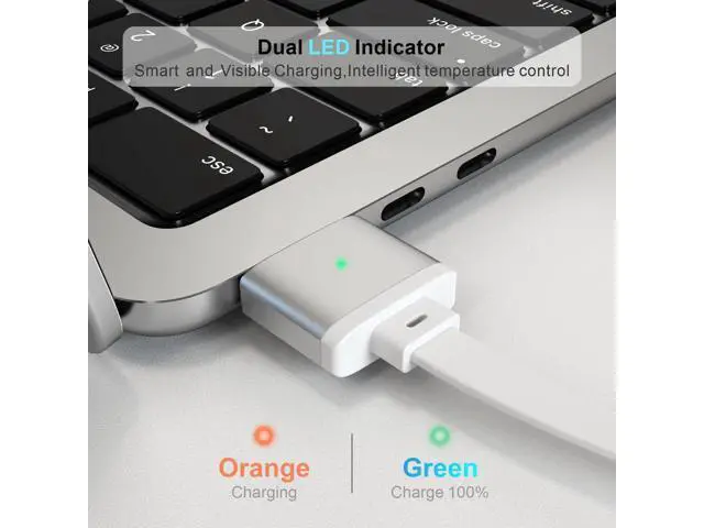Alt view image 4 of 5 - GJWSGAO 140W USB-C to Magnetic 3 Cable,5.3FT Compatible with Magsafe 3 Cable for MacBook Air 2024 M3 13/15inch, 2023/2022 M2, Pro 2024/2023 M4/M2 Pro & Max 14" 16", 2021 M1 & Max 14" 16" White