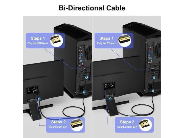 Alt view image 3 of 5 - HDMI to DVI Cable 25FT, Bi-Directional DVI to HDMI Male to Male Cord, HDMI A to DVI-D Adapter, Gold-plated Connectors, Aluminum Shells, 1080P, for Computer, Monitor, Projector, Raspberry Pi, Xbox, PS3