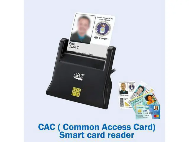 Alt view image 2 of 5 - Adesso SCR-300 Desktop Smart ID Credit Card Reader CAC Card Reader Military, DOD USB Common Access CAC, Compatible with Windows, Mac OS