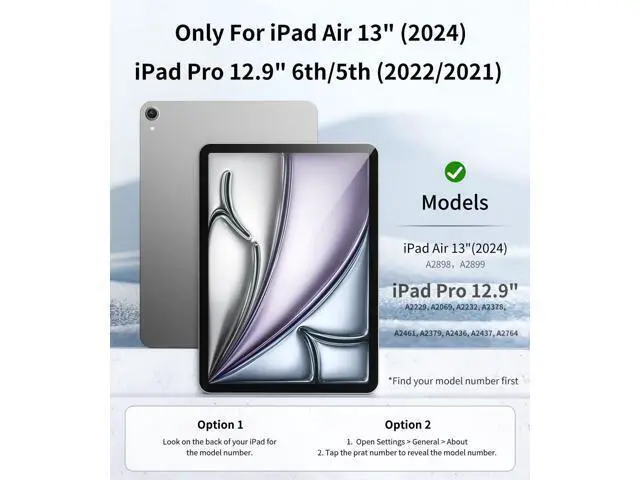 Alt view image 2 of 5 - GKABXY Magnetic Case for iPad Air 13 inch 2024 & iPad Pro 12.9 inch 6th/5th Gen (2022/2021) ^^Auto Sleep/Wake ^^ Pencil Pro & USB-C ^^ Lightweight Non-Slip PU Leather Protective Cover (Purple Gray)