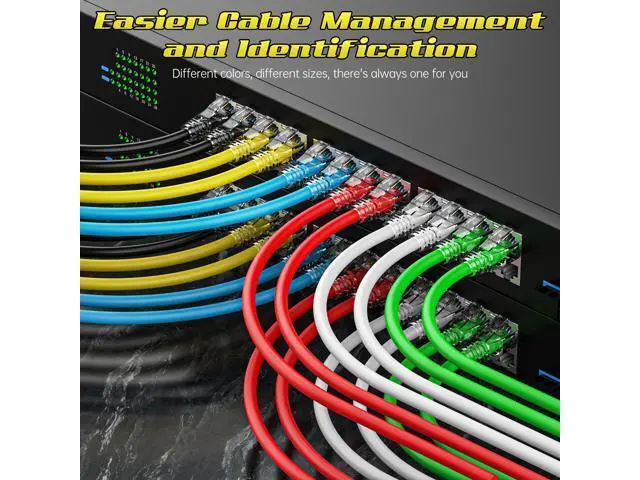 Alt view image 3 of 5 - 5 Feet Cat6 Patch Cables(12 Pack), Solid Pure Copper Patch Cord, Cat 6 Ethernet Cable, UTP Network, High Speed RJ45 Internet Cables, Compatible for Router, Switche, PC, Server, PS4/5, Xbox - Yellow