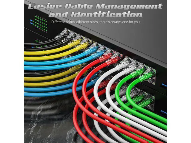 Alt view image 3 of 5 - 5 Feet Cat6 Patch Cables(12 Pack), Solid Pure Copper Patch Cord, Cat 6 Ethernet Cable, UTP Network, High Speed RJ45 Internet Cables, Compatible for Router, Switche, PC, Server, PS4/5, Xbox - White