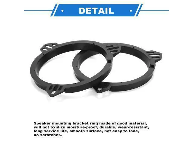 Alt view image 4 of 5 - VekAuto 2 Set Speaker Spacer Ring Tweeter Speaker Spacer Adapter for TOYOTA COROLLA 1998-2013 Waterproof for 6.5'' ABS Black