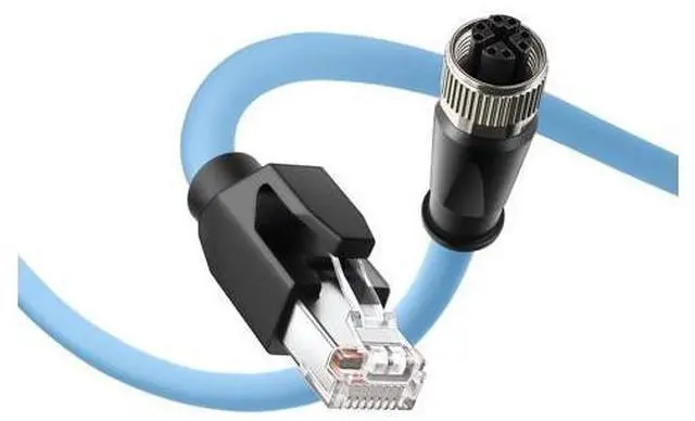 Main image of Eonvic Cognex Industrial Camera M12 Ethernet X Code 8 Pin Female to RJ45 Cat6 High Flex Shielded Waterproof Cable for PLCs Servo Motors Profinet EtherCAT 1M