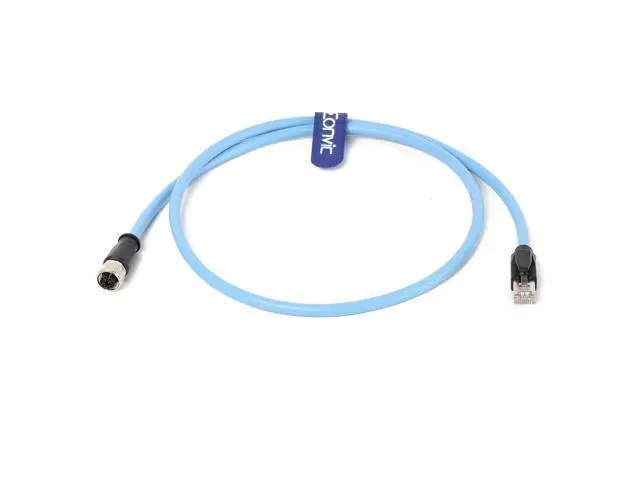 Alt view image 3 of 5 - Eonvic Cognex Industrial Camera M12 Ethernet X Code 8 Pin Female to RJ45 Cat6 High Flex Shielded Waterproof Cable for PLCs Servo Motors Profinet EtherCAT 1M