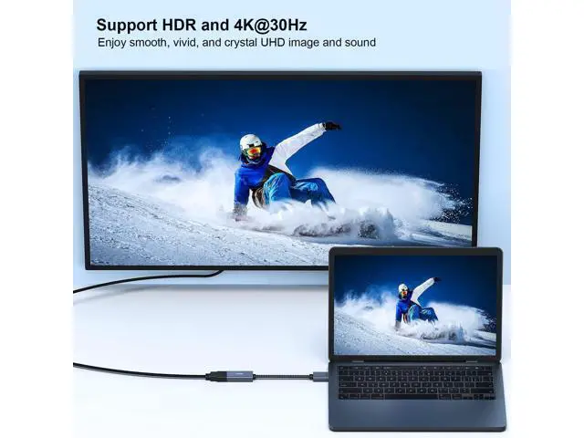 Alt view image 5 of 5 - BENFEI 2 Pack 4K DisplayPort to HDMI Adapter Cable, (2K 60Hz, 1080p 120Hz) Uni-Directional Display Port to HDMI Monitor Converter Compatible for HP, Dell, GPU, AMD, NVIDIA, More. Male to Female
