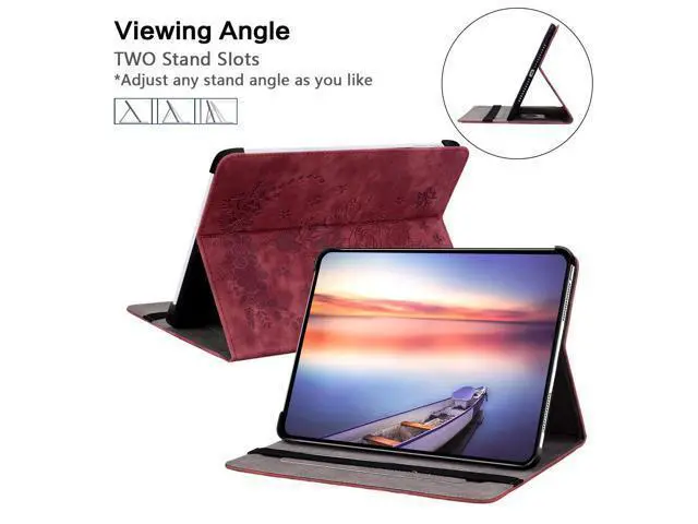Alt view image 4 of 5 - KEFBWAO Case for iPad Air 11-inch M3 (2025) / M2 (2024), iPad Air 5th (2022) / 4th Generation (2020) 10.9 Inch, Auto Sleep/Wake Supports Pencil Pro and Pencil(USB-C), Red