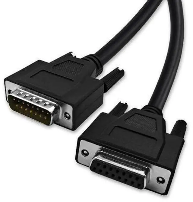 Main image of XANHAM 16 Feet(5 Meter) DB15 15 Pin Two Row Straight Through Serial Extension Cable, Double Shielded(Metal Braiding&AL-foil), Female to Male, Black, SC910S09FM