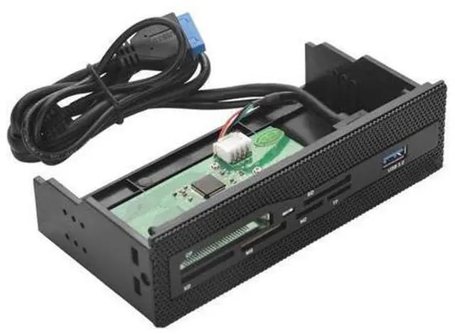Main image of Front Panel USB 3.0 6 Port, PC Internal Reader with USB 3.0 Port, M2//MS/XD/CF/TF Reader for 5.25" Computer Case Front Bay