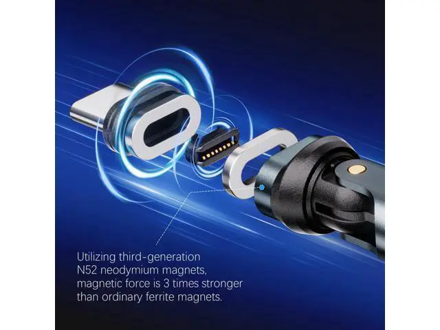 Alt view image 4 of 5 - EndlesShine Magnetic USB Type-C Adapter 16PIN Anti-Arc 540 Rotating Swivel Connector Stable PD240W Fast Quick Charging 480mbps Data sync