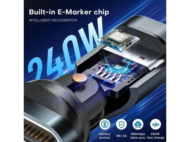 Alt view image 5 of 5 - EndlesShine Magnetic USB Type-C Adapter 16PIN Anti-Arc 540 Rotating Swivel Connector Stable PD240W Fast Quick Charging 480mbps Data sync