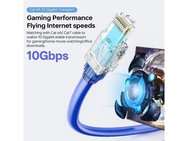 Alt view image 2 of 5 - RJ45 Connectors Toolless10 Gigabit, Cat5e Cat6 Cat6A Cat7 Network Cable Connector, Gold-Plated Copper, 22-26 AWG, 6-Pack