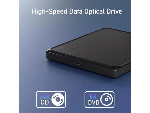 Alt view image 5 of 5 - USB CD/DVD External Drive, USB 3.0 and Type-C External CD/DVD Drive for Laptop, CD ROM External Drive for PC with Extended Data Cable, Portable CD Burner DVD Reader for Laptop Windows Linux Mac OS