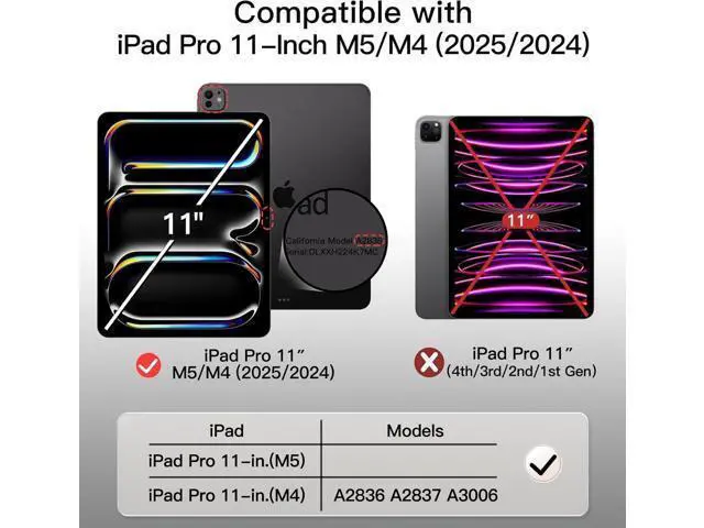Alt view image 2 of 5 - KEFBWAO Case for iPad Pro 11 Inch (M5) 2025 / (M4) 2024, Auto Wake/Sleep Supports Pencil Pro and Pencil(USB-C) Flip Wallet Shockproof Cover, Diamond Butterfly