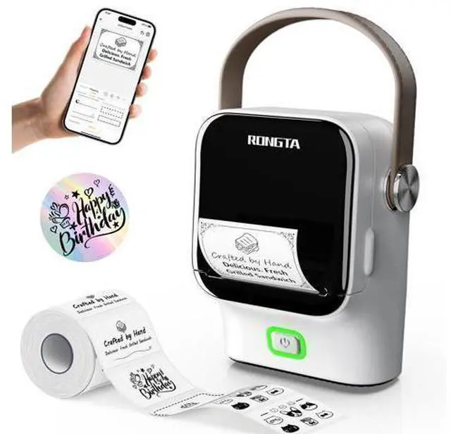 Main image of Rongta Bluetooth Label Maker Machine with Tape,Portable Wireless Labeler Machine,Handheld Sticker Maker for Barcode Labels,Home School Supplies,USB Rechargeable,Compatible with iOS/Android, White