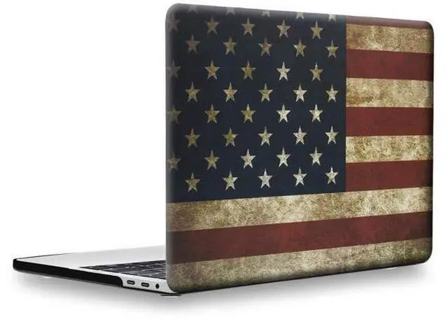 Main image of UESWILL Matte Hard Case Compatible with MacBook Pro 15 inch with Touch Bar & USB-C 2016 2017 2018 2019 Release Model A1990 A1707, US Flag