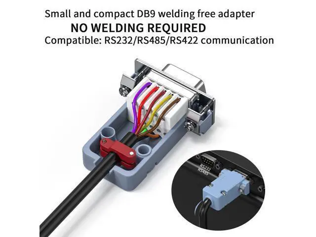 Alt view image 2 of 5 - JUXINICE 5Pack DB9 Breakout Connector Male, RS232/RS485 Serial adapters,D-SUB 9-pin Male to ScrewTerminal Connector Signal Module with Shell