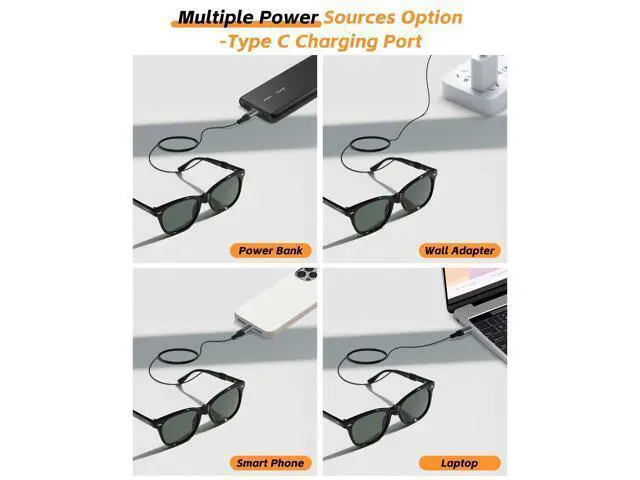 Alt view image 3 of 5 - QCHMM Charging Cable Type C Compatible with Ray-Ban Meta Wayfarer, Skyler, Headliner Smart-Glassers, Portable USB C Cable for Travel, 3.94ft