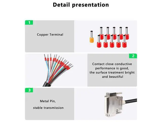Alt view image 4 of 5 - XMSJSIY DB25 Connector Adapter RS232 25 Pin Serial Extension Cable Solderless 25-Pin Port Breakout Replacement Cable with Bare Wire - 1M/3.2Ft (DB25 Female)