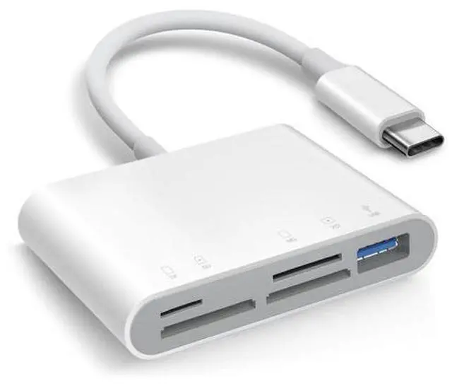 Main image of AkHolz SD Card Reader for iPhone 15 Mac MacBook Card Adapter with SD MicroSD Memory Stick XD USB-A 5 Slots Trail Camera Memory Card Viewer, Portable No App Required Plug and Play