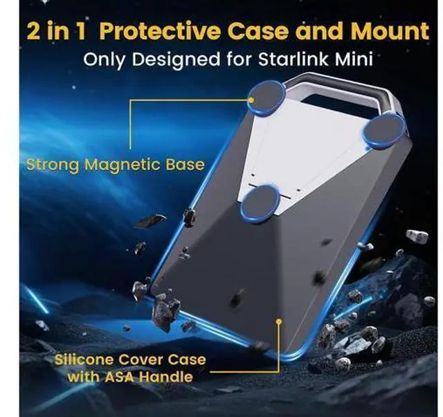 Alt view image 6 of 7 - Starlink Mini Cable Adapter, USB C to DC Adapter Power Cable Adapters for Starlink Mini, Starlink Mini Magnetic Mount with Protective Silicone Case, 2 in 1 Satellite Dish Mounting Kit & Cover
