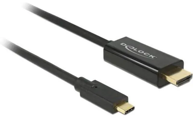 Main image of Delock Cable DP Old Fashion 4 K 30Hz USB Type C Male > HDMI Male 1 m Black