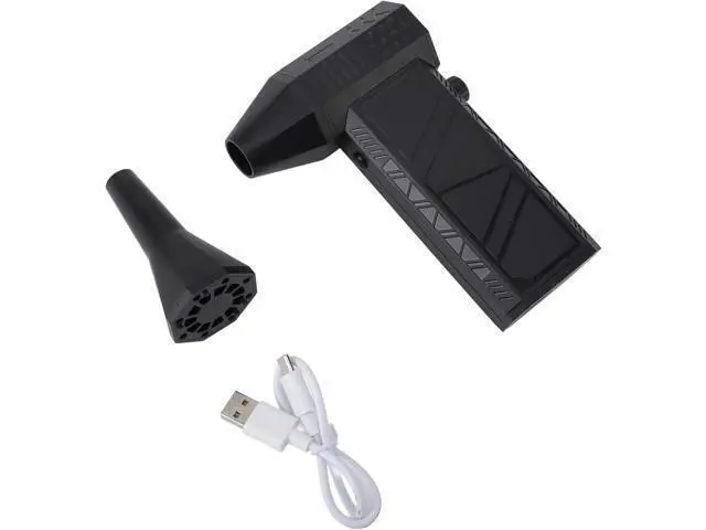 Alt view image 6 of 7 - 130000RPM Mini Turbo Fan Cordless USB Rechargeable Air Duster with 2 Magnetic Nozzles (Black)